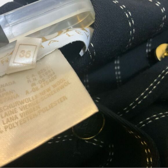 Vintage Escada Margaretha Ley Pin stripes virgin Wool Jacket blazer only 36 - Picture 11 of 11